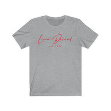 Load image into Gallery viewer, Unisex Jersey Short Sleeve Tee LD signature Red Print