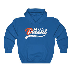 Livin' Decent/Bronco Gang White print Hoodie