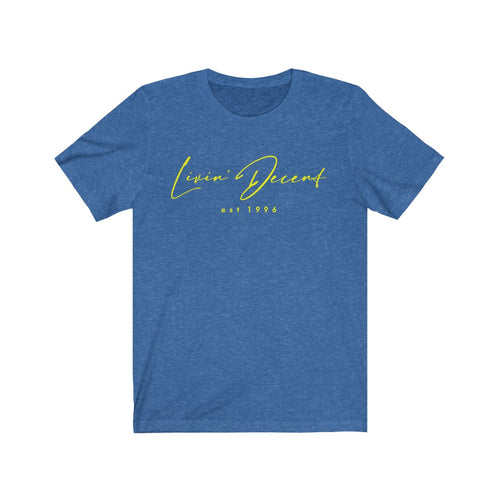 Unisex Jersey Short Sleeve Tee LD signature Yellow Print