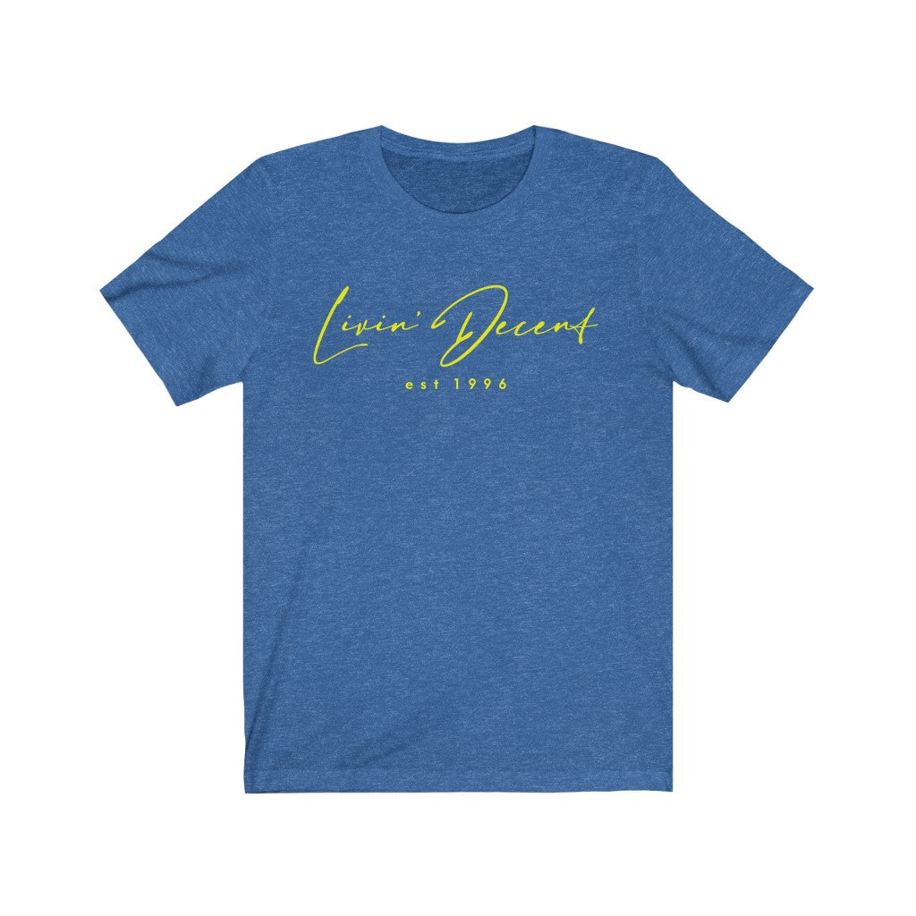 Unisex Jersey Short Sleeve Tee LD signature Yellow Print