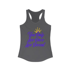 Women's YOLO Tank w/ purple print