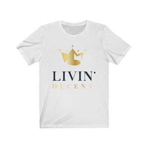 Unisex Jersey Short Sleeve Tee Circle Crown Black/Gold print