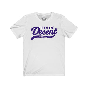 Unisex Jersey Short Sleeve Tee Purple Print