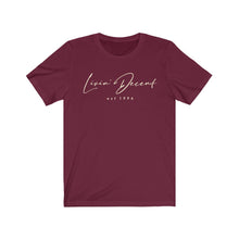 Load image into Gallery viewer, Unisex Jersey Short Sleeve Tee LD signature Cream Print