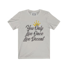 Load image into Gallery viewer, Unisex Jersey Short Sleeve YOLO w/grey print