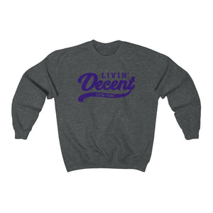 Unisex Crewneck Sweatshirt w/Purple Print