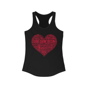 Women's Love Livin' Tank w/ red print