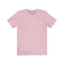Load image into Gallery viewer, Unisex Jersey Short Sleeve Tee LD signature Cream Print