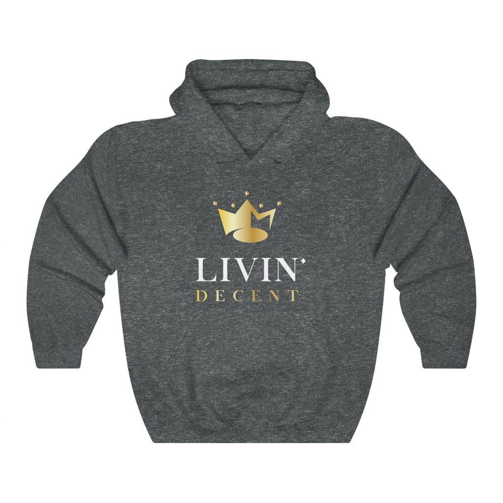 Unisex Hoodie Circle Crown White/Gold print