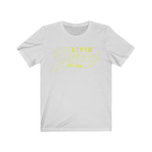 Load image into Gallery viewer, Unisex Jersey Short Sleeve Tee Yellow Outline Print