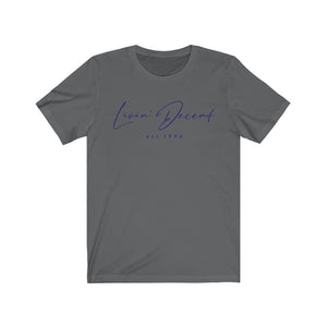 Unisex Jersey Short Sleeve Tee LD signature Navy Print