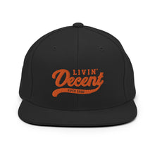 Load image into Gallery viewer, Snapback Hat w/ Orange Embroidery