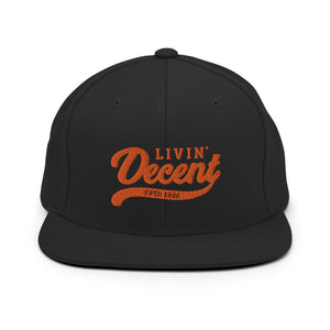 Snapback Hat w/ Orange Embroidery