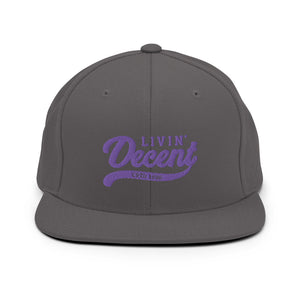 Snapback Hat w/ Purple Embroidery