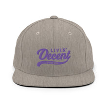 Load image into Gallery viewer, Snapback Hat w/ Purple Embroidery