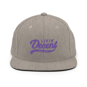 Snapback Hat w/ Purple Embroidery