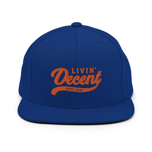 Snapback Hat w/ Orange Embroidery