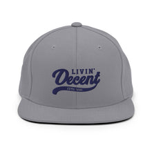 Load image into Gallery viewer, Snapback Hat w/ Navy Embroidery