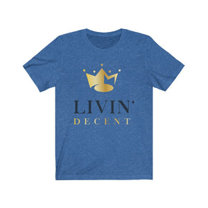 Unisex Jersey Short Sleeve Tee Circle Crown Black/Gold print