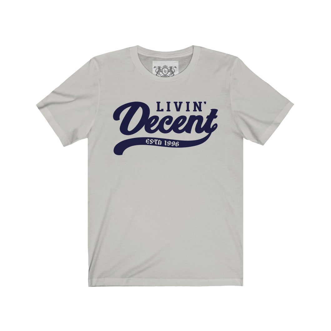 Unisex Jersey Short Sleeve Tee Navy Print