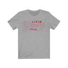 Load image into Gallery viewer, Unisex Jersey Short Sleeve Red Outline Print
