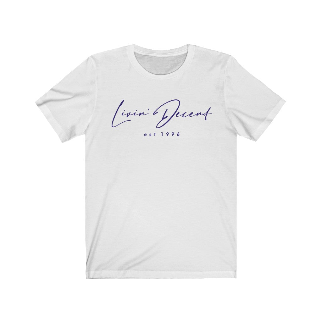 Unisex Jersey Short Sleeve Tee LD signature Navy Print