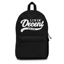 Load image into Gallery viewer, Backpack Black w/ White print