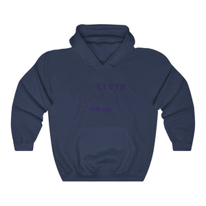 Unisex Hoodie Navy Outline Print