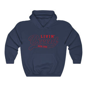 Unisex Hoodie Red Outline Print