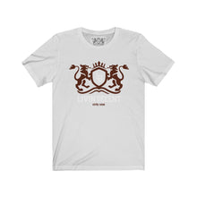 Load image into Gallery viewer, Unisex Jersey Short Sleeve Regal burgundy/white