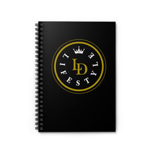 Load image into Gallery viewer, Spiral Notebook Lifestyle ll Black w/Gold-White - Ruled Line