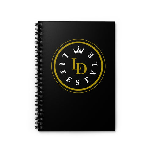 Spiral Notebook Lifestyle ll Black w/Gold-White - Ruled Line