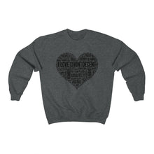 Load image into Gallery viewer, Unisex Crewneck Sweatshirt I Love Livin&#39; w/Black Print