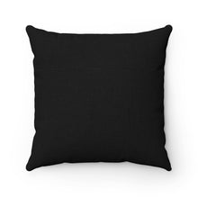 Load image into Gallery viewer, Polyester Square Pillow Black w/ White Print