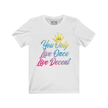 Load image into Gallery viewer, Unisex Jersey Short Sleeve YOLO gradient print