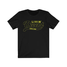 Load image into Gallery viewer, Unisex Jersey Short Sleeve Tee Yellow Outline Print
