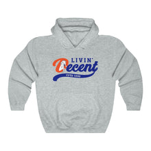 Load image into Gallery viewer, Livin&#39; Decent/Bronco Gang Royal print Hoodie