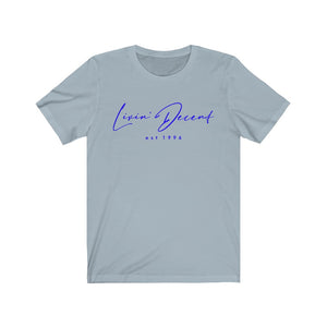 Unisex Jersey Short Sleeve Tee LD signature Royal Print