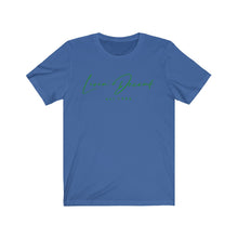 Load image into Gallery viewer, Unisex Jersey Short Sleeve Tee LD signature Kelly Green Print