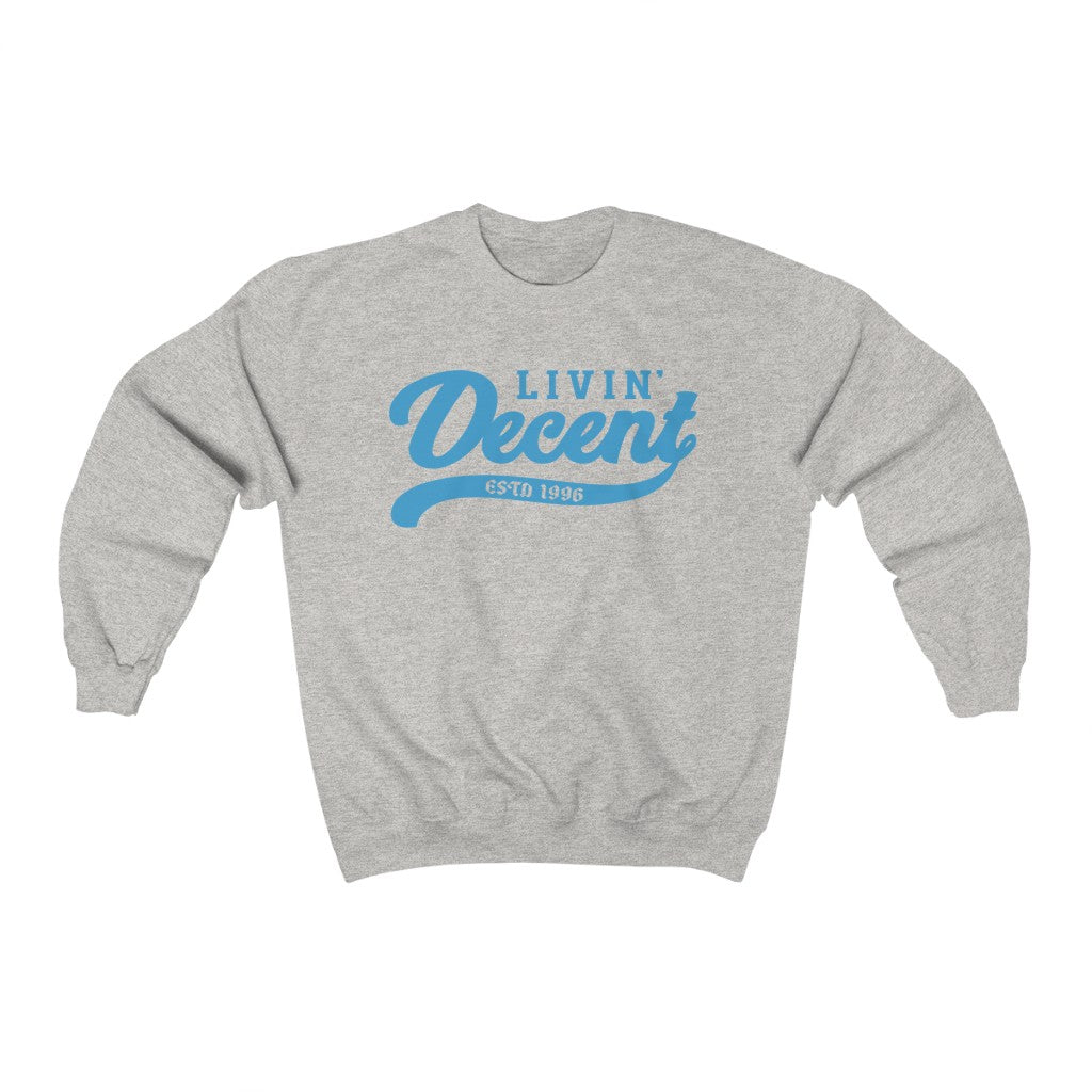 Unisex Crewneck Sweatshirt w/Light Blue Print