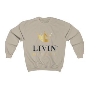 Unisex Crewneck Sweatshirt Circle Crown Black/Gold print