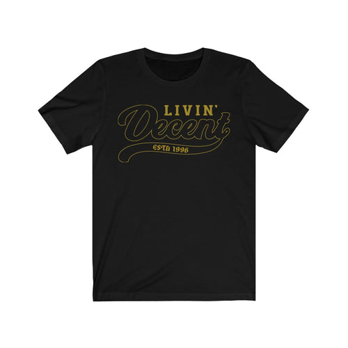 Unisex Jersey Short Sleeve Gold Outline Print
