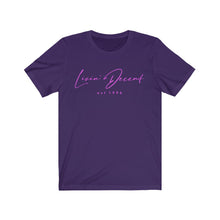 Load image into Gallery viewer, Unisex Jersey Short Sleeve Tee LD signature Hot Pink Print