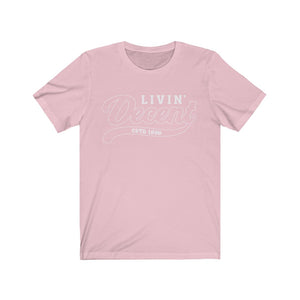 Unisex Jersey Short Sleeve Tee White Outline Print
