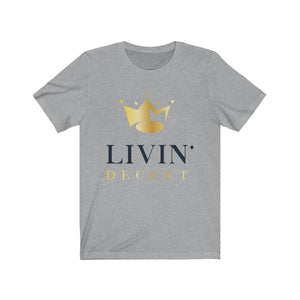 Unisex Jersey Short Sleeve Tee Circle Crown Black/Gold print