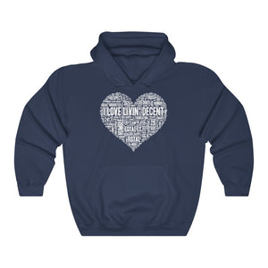 Unisex Hoodie Love Livin' w/white Print