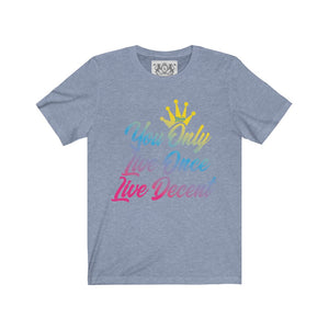 Unisex Jersey Short Sleeve YOLO gradient print