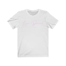 Load image into Gallery viewer, Unisex Jersey Short Sleeve Tee LD signature Pink Print