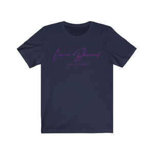 Unisex Jersey Short Sleeve Tee LD signature Purple Print