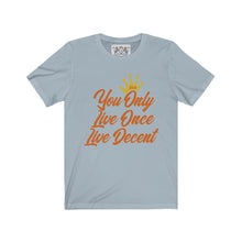 Load image into Gallery viewer, Unisex Jersey Short Sleeve YOLO w/orange print